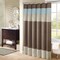 Madison Park MP70-220 Pieced Faux Dupioni and Polyester Shower Curtain, Natural/Trinity Blue